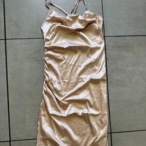 SHEIN Satin Ruched Slip Dress - Size L (US 8/10)
